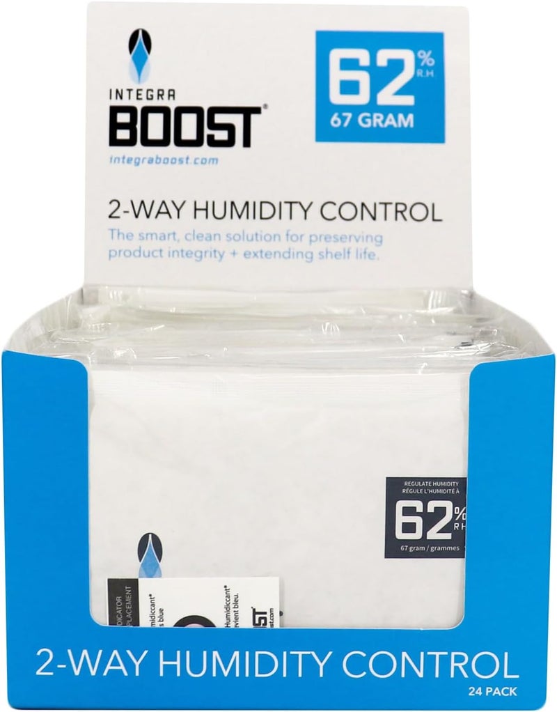 Integra Boost - 62% RH Level - 67 Gram Size - Two-Way Humidity Control Pack - Incl. Replacement Indicator Cards - Food Storage & Herbs Moisture Balancer For Up to 1 LB (Pack of 24) - Image 1